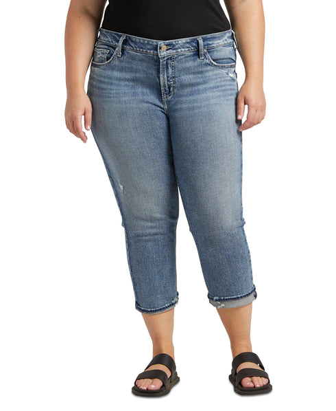 Plus Size Elyse Mid-Rise Capri Jeans